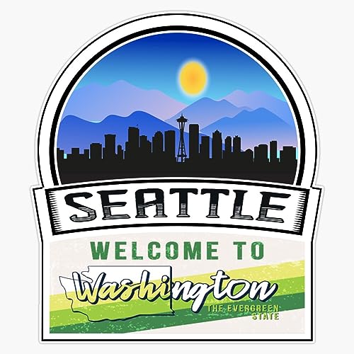 Magnet Seattle Welcome To Washington The Evergreen State Washington State And Cities Series -7 Magnet Vinyl Decal Sticker 5