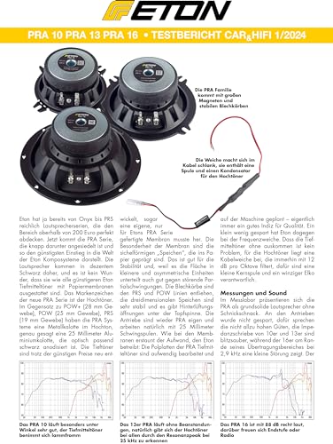 ETON Pra 13 – klangstarkes 13 cm / 5“ Komponenten System, Auto Lautsprecher, Soundsystem mit 90 Watt, 3 Ohm, 1 Paar