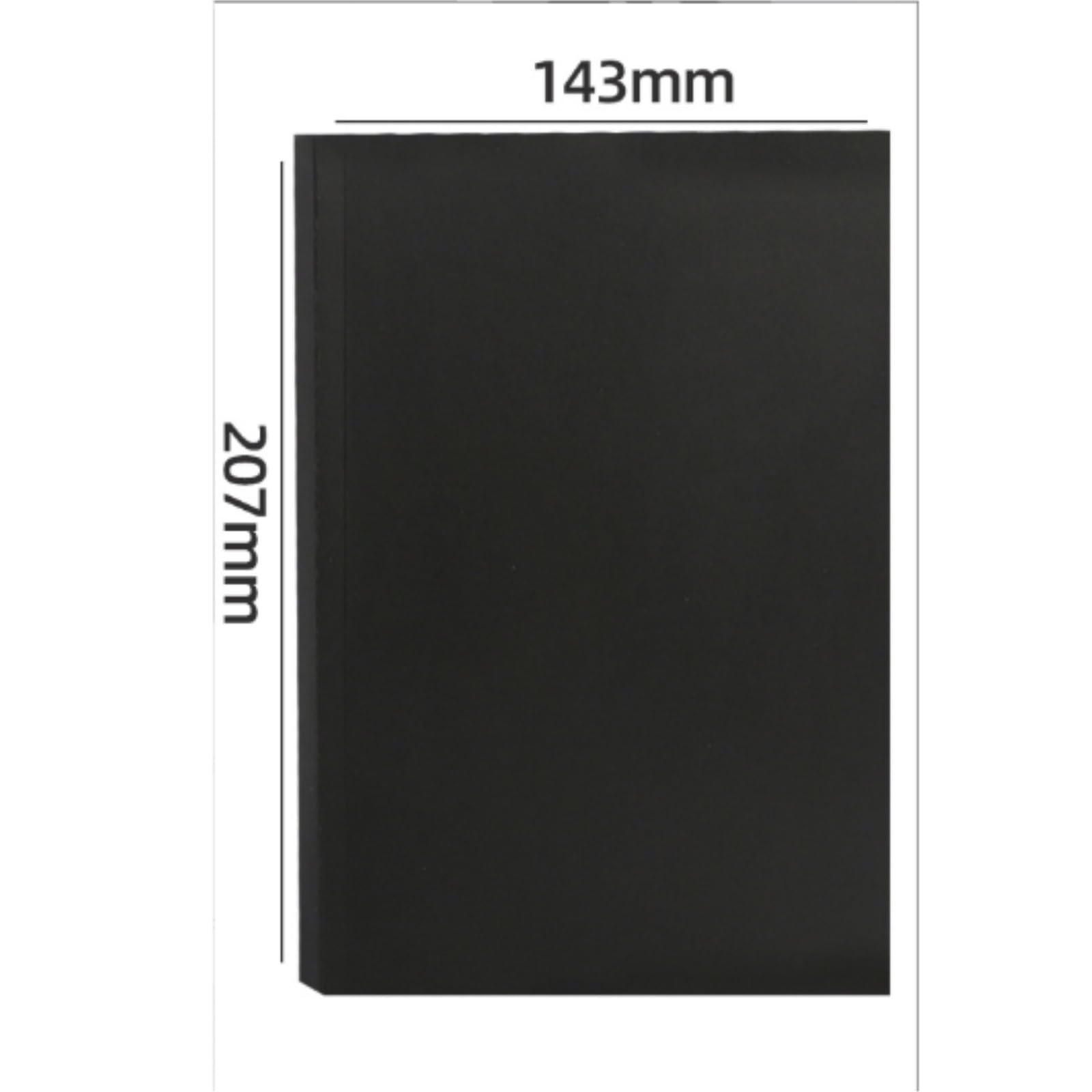 Cahier Bloc-Notes Carnet De Notes A5 Épais Style Rétro, Pages Lignées Vierges for Les Comptes Rendus Réunion Matériel de Dessin(Black)