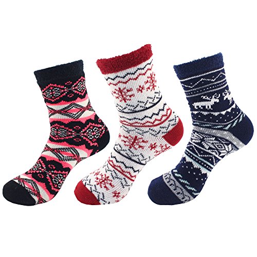 Image of BambooMN Women's Super Soft Warm Cozy Fuzzy Socks Assortments