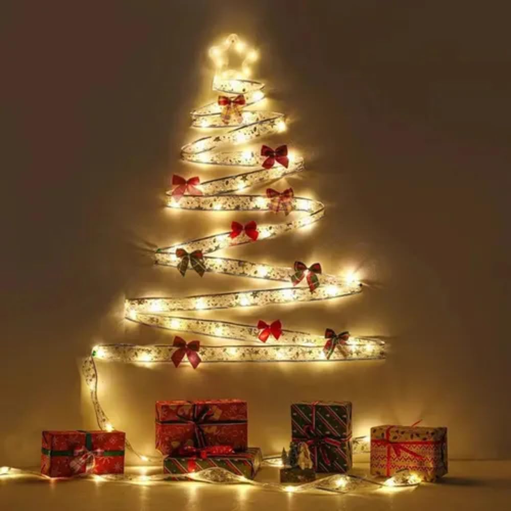 Fita de LED Natalina Pisca-Pisca, 5 Metros, 50 LEDs, Laço Decorativo com Efeito Cintilante -Led Branco Quente Premium Fita de LED Natalina Pisca-Pisca, 5 Metros, 50 LEDs, Laço Decorativo com Efeito Cintilante -Led Branco Quente Premium