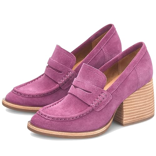 Image of MOOMMO Women Chunky Platform Loafers Pumps Round Closed Toe Slip On Penny Loafers Suede Block High Heels Oxford Shoes Formal Classic Thick Heel Dress Loafer Office Ladies Vintage Comfort 4-11 M US