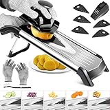 MASTERTOP Adjustable Mandoline Food Slicer, Mandoline Slicer for Kitchen, Stainless Steel Food Slicer for Vegetable, Onion,Cucumber, Potato