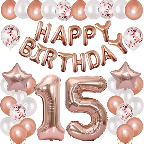 Globos 15 cumpleaños deco chica oro rosa globo 15 años decoración de cumpleaños chica Feliz cumpleaños 15 cumpleaños deco chica globo 15 cumpleaños decoración 15 cumpleaños chica deco Cover