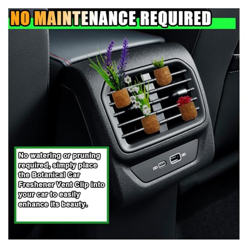 Image of 4PCS Plant Air Freshener Vent Clip, 3D Artificial Plant, Cute Mini Car Flower Vase Diffuser, Creative Car Aromatherapy, Interior Decoration Accessories