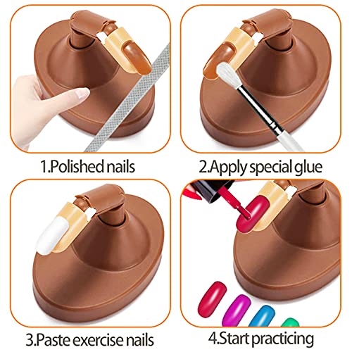 Practice Hand For Acrylic Nails，Mannequin Hands For Nails Practice，Flexible Adjustable False Fake Nail Training Mannequin Hand Model (3 Finger Brown) #TOP5