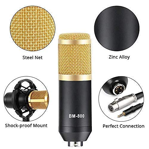 Image of DIGIMORE DM Condenser XLR Microphone Set V8 Sound Card Mixer Amplifier Voice Changer Audio Interface | Singing Smule Live Streaming Podcast Broadcasting (3.5mm Mic + Sound Card) (Rose Gold)
