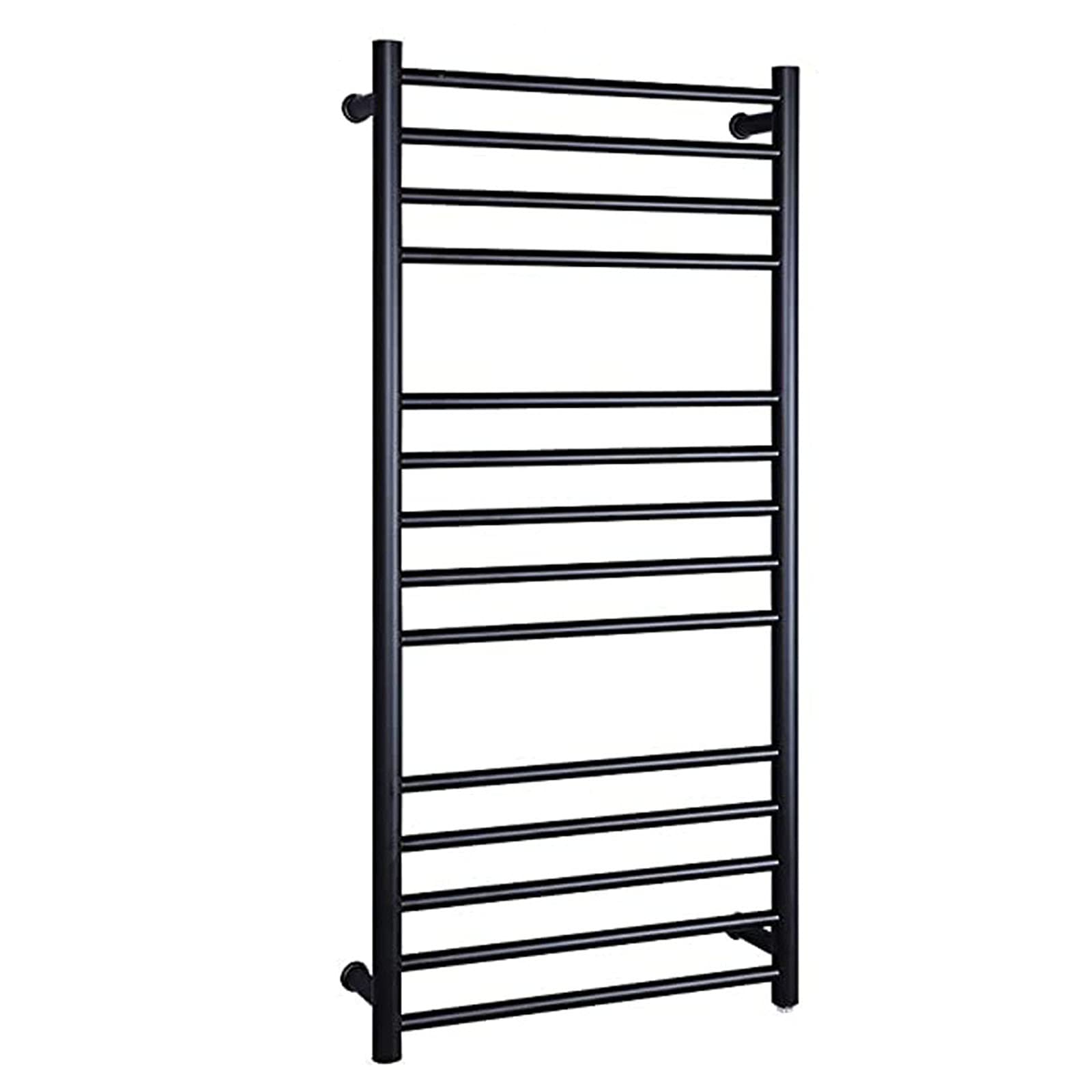 asdchZen Electric Heated Towel Rack 14 Curved Bar Wall Mounted Drying Rack Constant Temperature 304 Stainless Steel Heated Towel Rail Bathroom Radiator-Black-Hardwired,Black-Hardwired