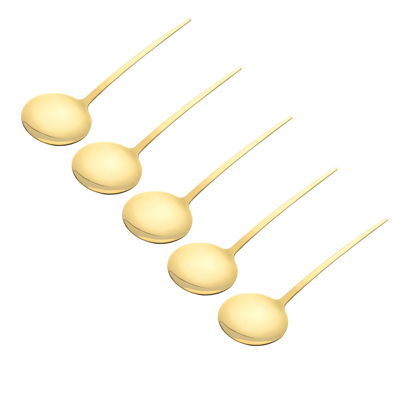 Cuchara de cobre 99% puro, cuchara de postre japonesa de latón forjado a mano, adecuada para comedor en casa, restaurantes, postres, pasteles, helado (16 cm) (5)