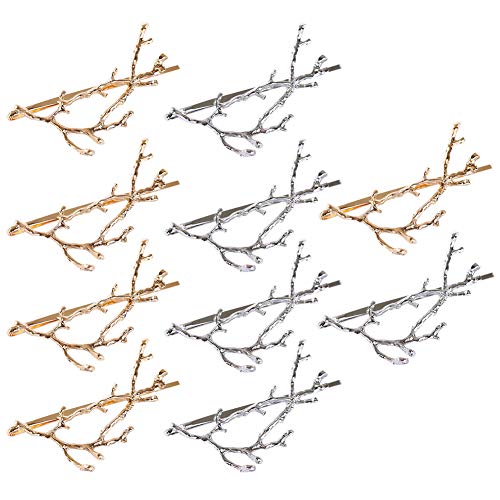 Lzttyee Alloy Tree Branch Shape Hair Clip Clamps Minimalist Antlers Hairpin Stylish Hair Accessories for Girls Women (10Pcs)
