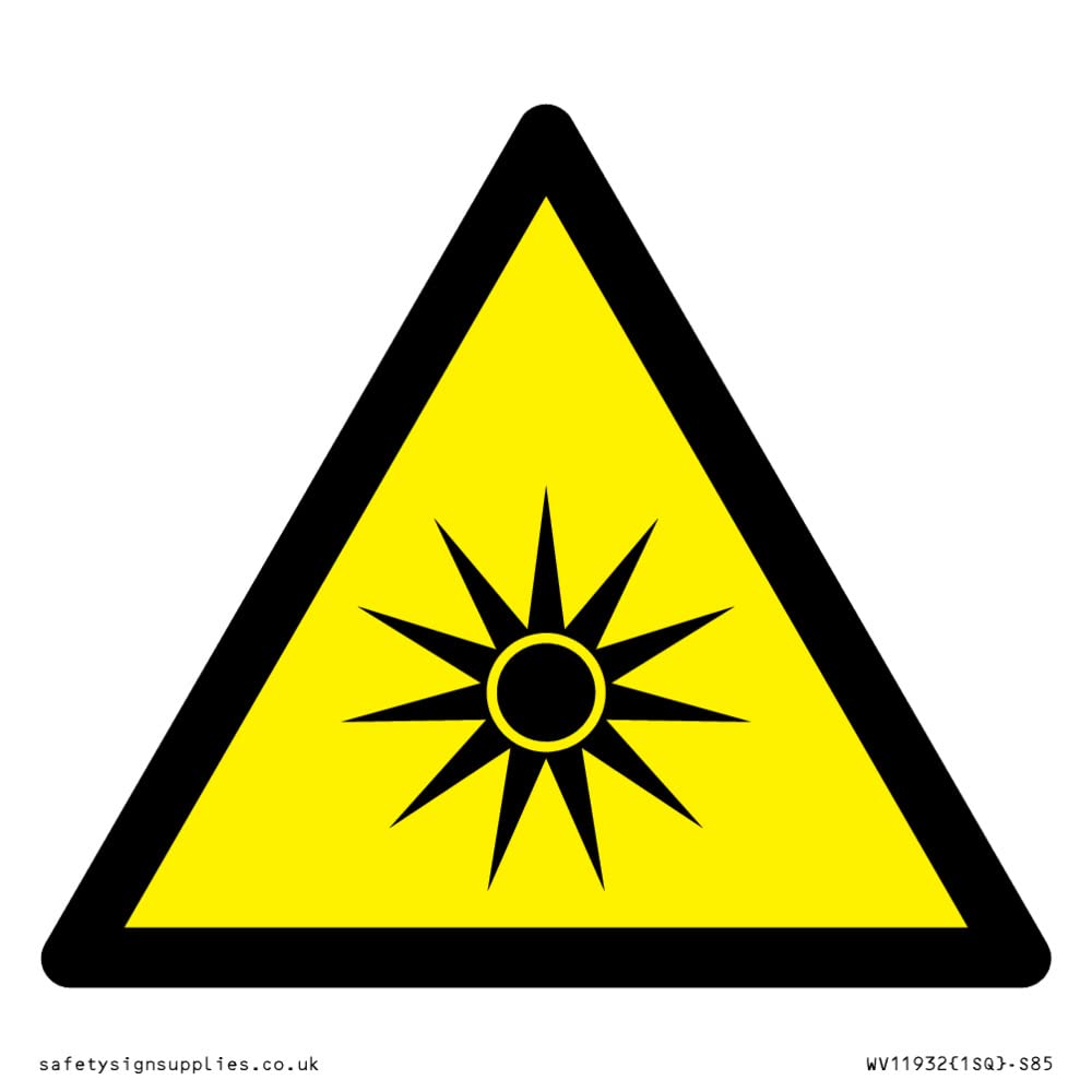 W027 Warning: Optical radiation Sign - 85x85mm - S85
