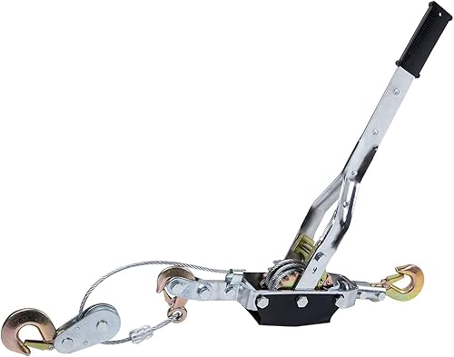 TBVECHI 5 toneladas (10,000 libras) con capacidad de tracción de alta resistencia que viene con 3 ganchos, 2 engranajes, extractor de cabrestante de