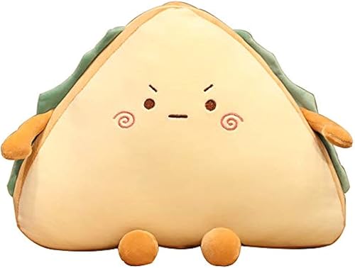 JOSON Almohada de pan sándwich de doble propósito, adecuado para sofá, automóvil, oficina y decoración del hogar (11.8 pulgadas, sonrisa)