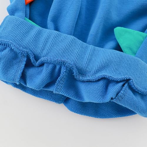 Image of HILEELANG Toddler Boy Summer Short Clothes Sets Cotton Crewneck Tees Shorts Pocket Adjustable Knite Shorts Playwear Sets