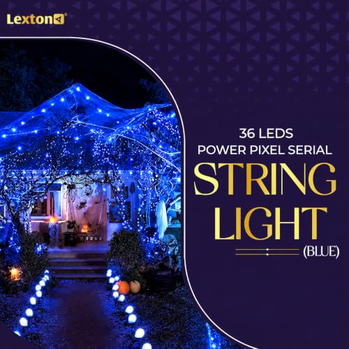 Image of Lexton 36 LED Power Pixel Serial String /Fairy Light | Plug Sourced | Suitable for Home & Outdoor Decoration, Diwali, Christmas, Ramadan, Wedding, Party, Festival (Pack of 2, Blue)