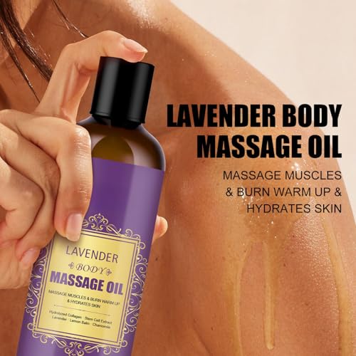 Lavender Body Massage Oil,Body Oil for Dry Skin,Massage Oils for Massage Therapy,Lavender Essential Oils for Skin,Moisturizing Body Oil for Women and Men,Body Skin Care Oil,200ML - Image 6