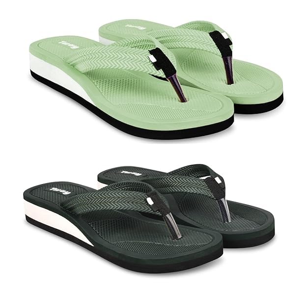 Tway Daily use casual wear Ladies Fabrication slipper hawai slipper chappal flipflop for women and girls pack of 2 (B0CVXMTX8L) Amazon Price History, Amazon Price Tracker