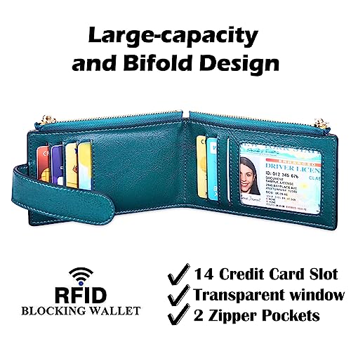 Womens AirTag Wallet, Genuine Leahter Bifold Credit Card Holder with Built-in Integrated Case for Holding Cash, Coins, Credit Cards, Built-in Case for AirTag Accessories for Women, Women's Day (Bule)4