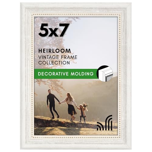 Americanflat 5x7 Vintage Picture Frame - White & Gold