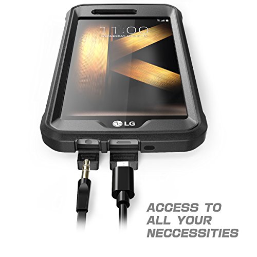 Supcase [Unicorn Beetle Pro Series] Full-Body Rugged Holster Case For Lg K20 Plus, With Built-In Screen Protector For Lg K20 V/Lg K20 Plus/Lg Harmony/Lg Lv5/Lg K10 2017 (Not Fit Lg K10 2016) (Black) #TOP5