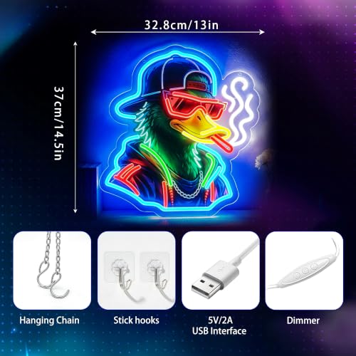 Image of Neon Sign, Duck Neon Signs for Wall Decor LED Signs Neon Light