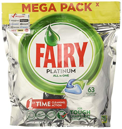Fairy Platinum Original Spülmaschinen-Kapseln – 63 Kapseln für Spülmaschine