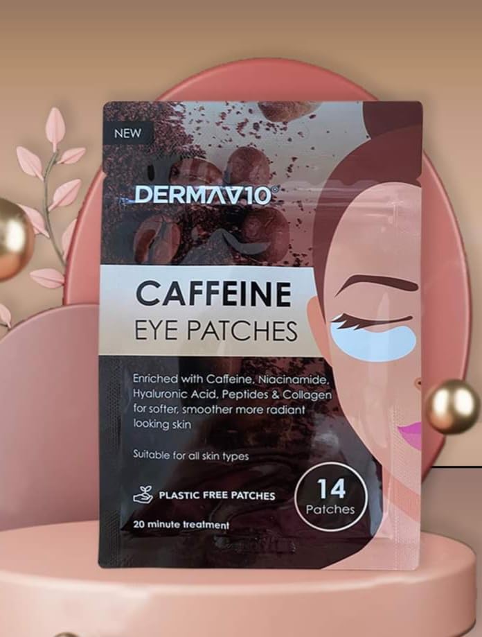 Dermav10 caffeine wye patches 14pk
