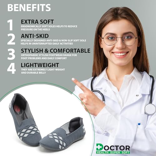 Image of Doctor Health Super Stylish Comfortable Classy Knitted Design Ballerina | Premium Look Flat Jutis | Non Slip Lightweight Shoes Bellies for Women | Dailywear Flat Bellies | Trendy Women Jutis Bellies