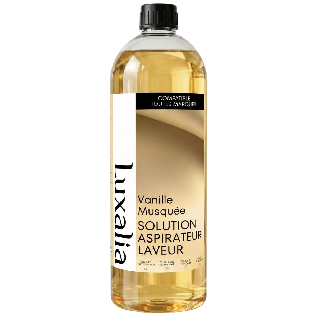 Solution Aspirateur Laveur Vanille Musquée - Compatible Toutes Marques - Nettoyant Sol - Nettoie, Parfume, Désodorise, Séchage Rapide - 1 Litre - LUXALIA