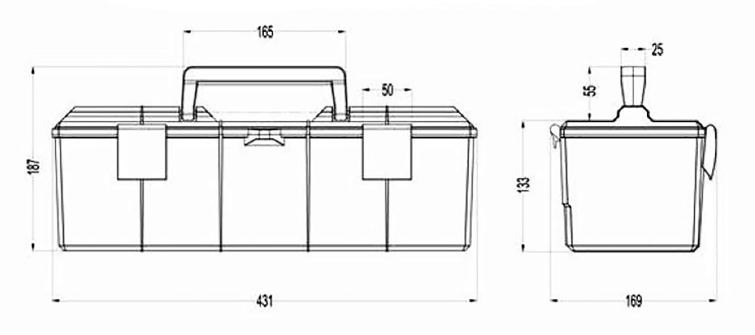 Ama, Cassetta porta attrezzi in plastica 430x150x130mm compatibile con Fiat 5135060.