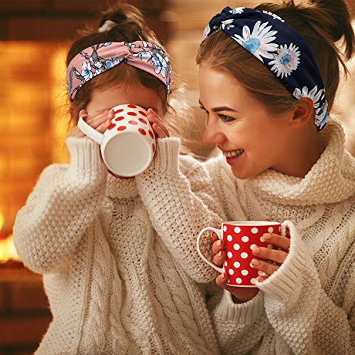 EAONE 22 Pack Boho Headbands, Flower Printed Turban Elastic Hair Bands Criss Cross Women Girls Vintage Hair Wrap Hair Accessories with 1PC Pouch Bag