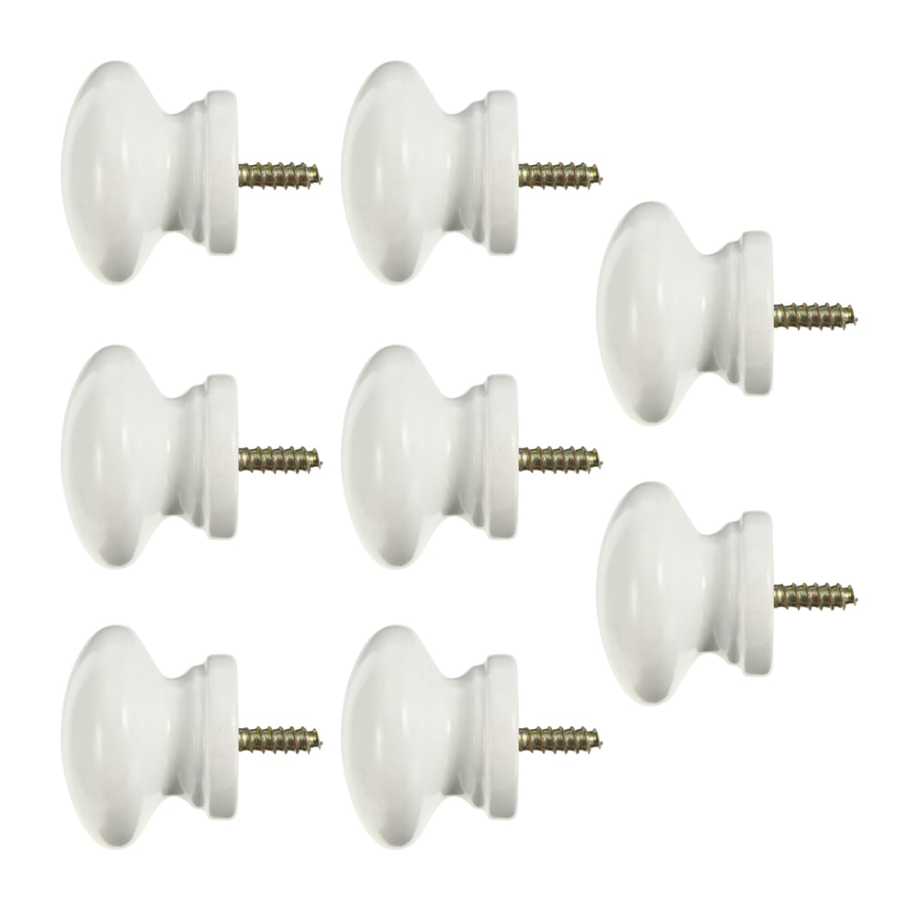 Housoutil 8Pcs Solid Wood Round Cabinet Knobs Screw in Door Handles for Wardrobe Drawer and Closet Furniture Easy Install Hardware for Home Interior Use
