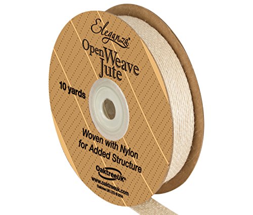 Eleganza Open Weave Jute 15mm x 9.1m (10yds) Ivory No.61, Beige