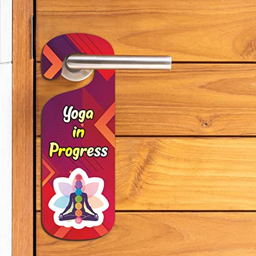 Image of CVANU Yoga in Progress Wooden Door Sign Hanger Size(24cm x 8.5cm) cv82