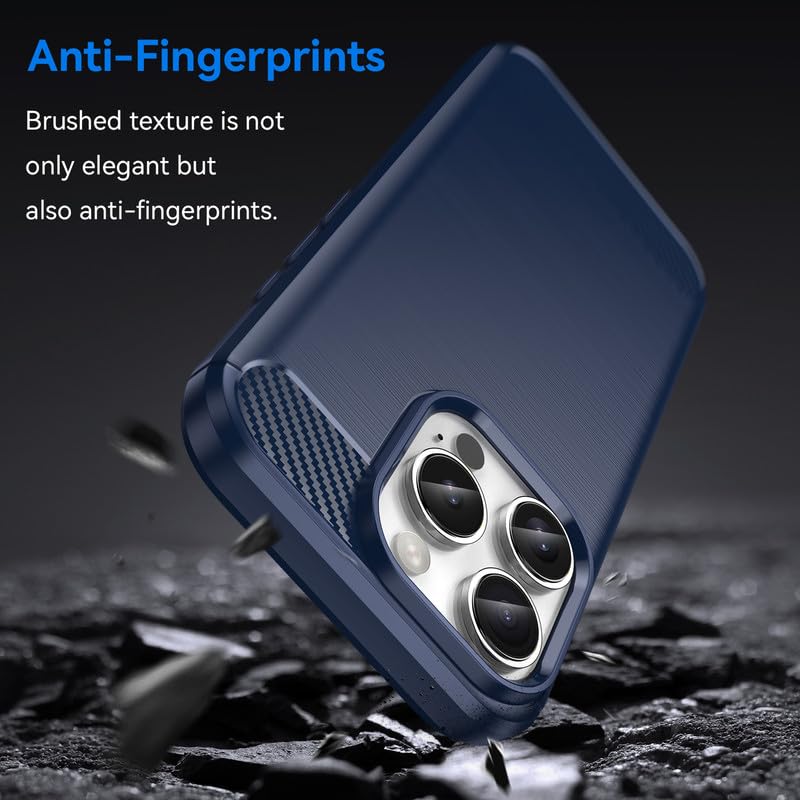 Image of Hybrid Carbon Fiber Back Case for iPhone 16 Pro Max (Blue)