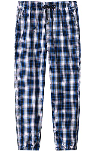 Mens Lounge Pants Set Plaid Pamaja Bottoms With Pockets Elastic Drawstring Relaxed Sleep Pants Open Button Pjs Pnats 2X-Large #TOP3