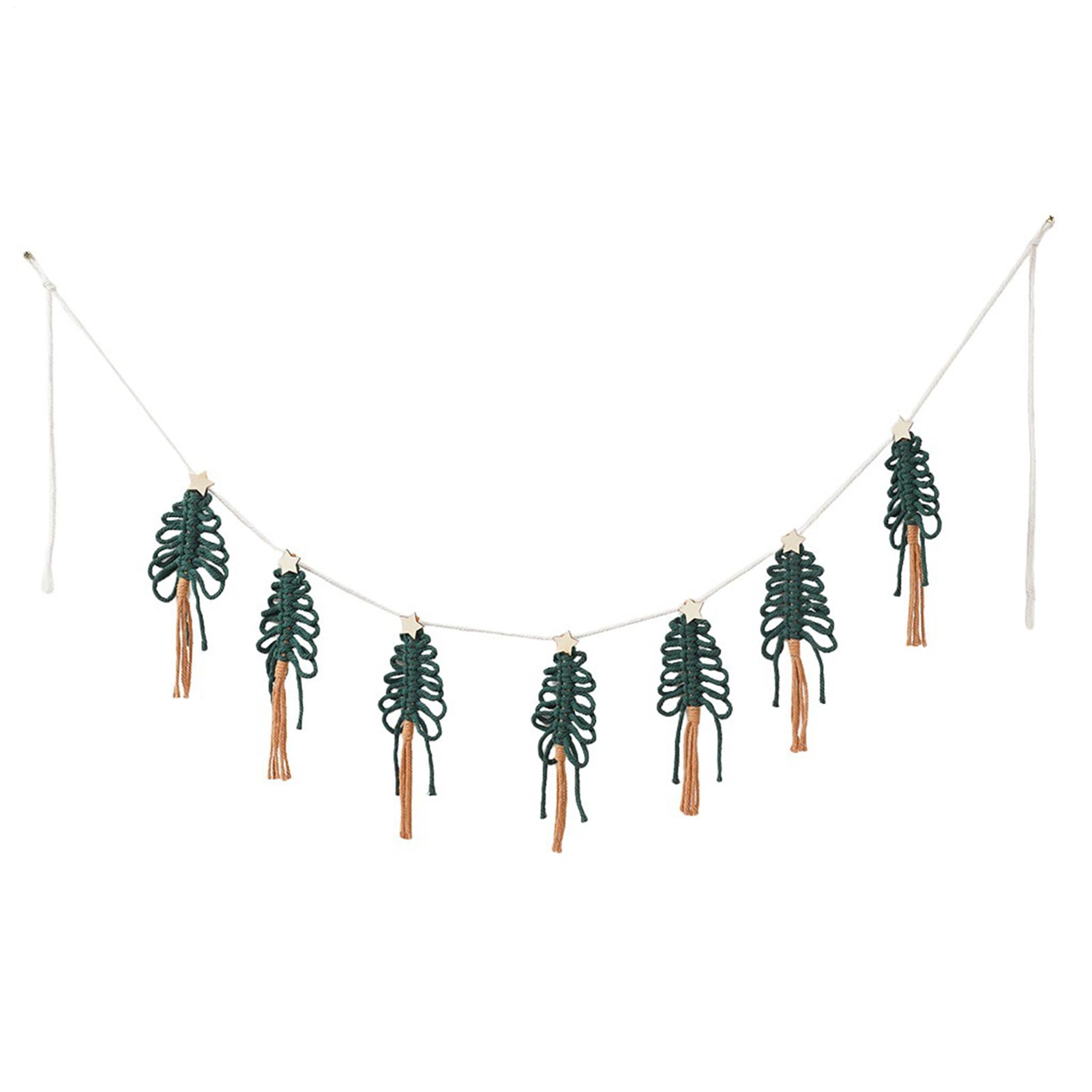Tapiz navideño bohemio con estrellas y borlas para decoración de sala