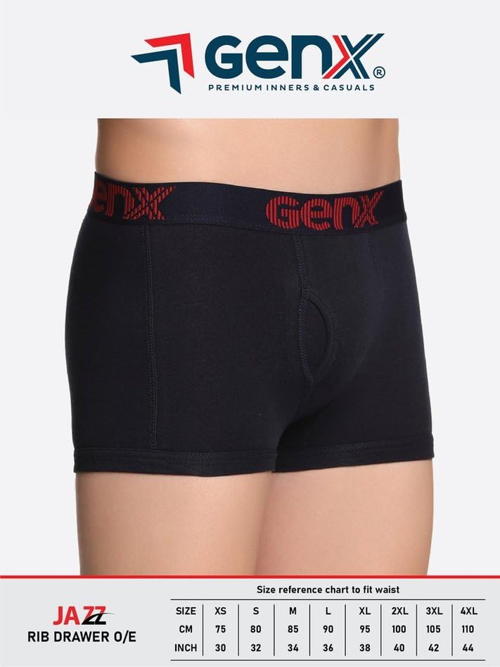 Image of Genx Jazz Men's Trunk - 100% Combed Cotton, Vibrant Colors, Trendy, Comfortable, Perfect fir Underwear(Pack of 2)(Color May Vary)