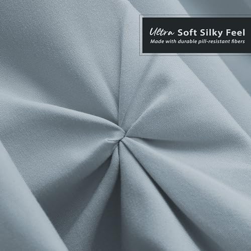Image of Nestl Stone Blue Bed Skirt Full Size, Pinch Pleat Full Bed Skirt, 14 inch Inch Drop Full Bedskirt, Hotel Quality Stone Blue Bed Skirts, Premium Microfiber Bedskirt for Full Bed, Stone Blue Full Bed Skirt