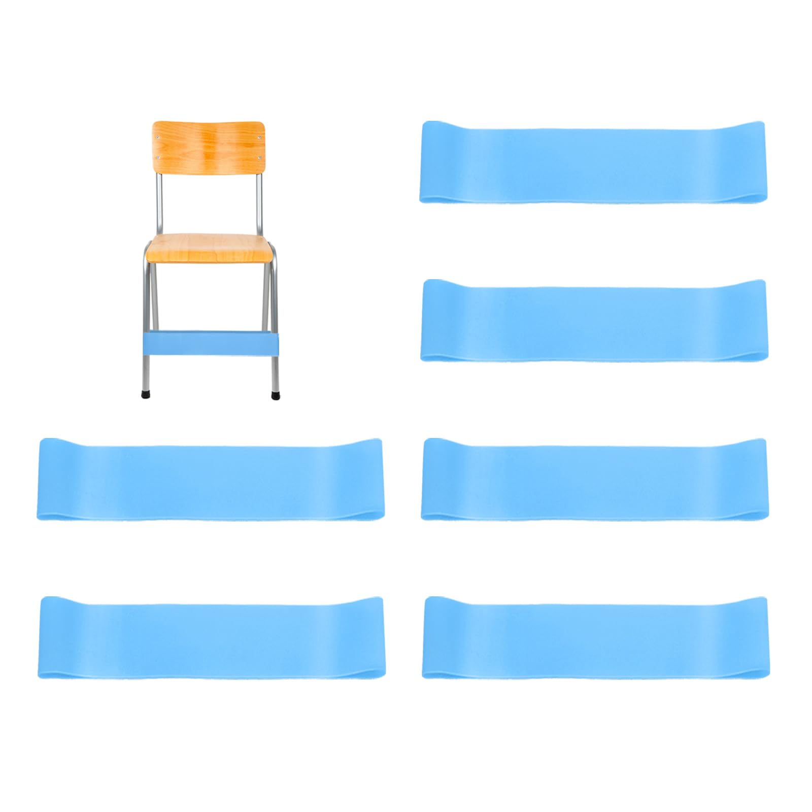 PATIKIL Fidget Bands for Classroom Chairs 6 Pcs, Chair Bands Relieve Anxiety for Classroom Seats and Desks Light Blue, 0.6mm
