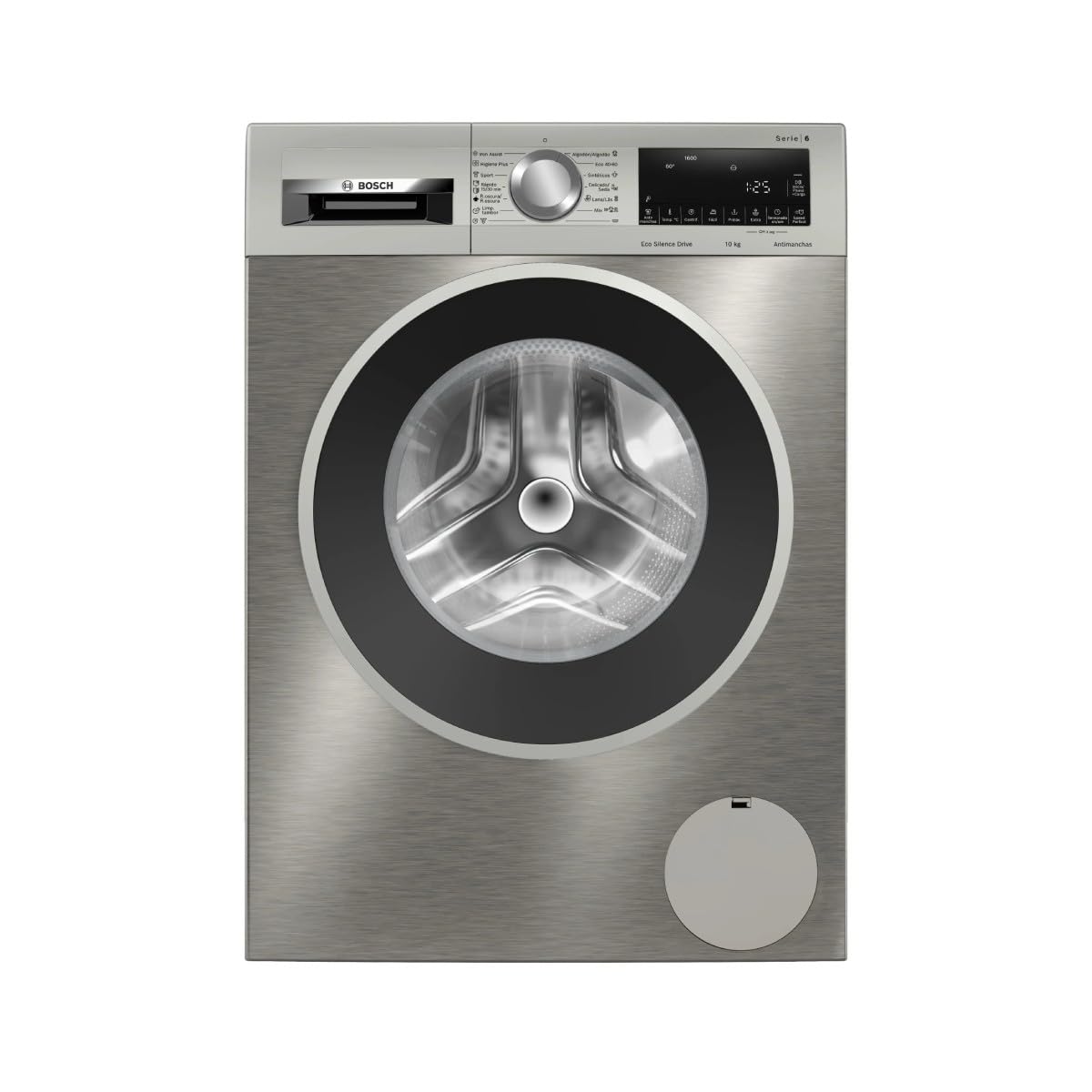 Bosch Waschmaschine, freie Installation, Serie 6, 10 kg, Schnellprogramm, leise, Edelstahl, WGG256ZAES