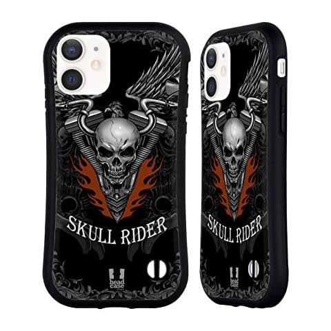 Funda híbrida Head Case Designs Reino de Metal Motoristas de Calavera para iPhone 12 Mini Cover