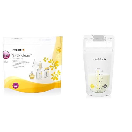 Medela Bolsas MicroSteam de limpieza rápida y bolsas de almacenamiento de leche materna