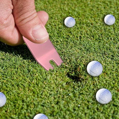 Herramienta de arreglar piques de golf de metal resistente con acabado premium rosa oro de 6 piezas 4