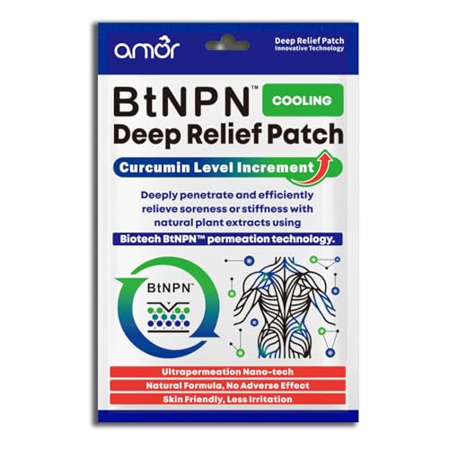Amor Turmeric & Curcumin Topical Relief Patch – Natural Botanical Formula for Daily Comfort, Post-Workout Recovery, Muscle Soreness. BtNPN Tech | 5.1 x 3.5