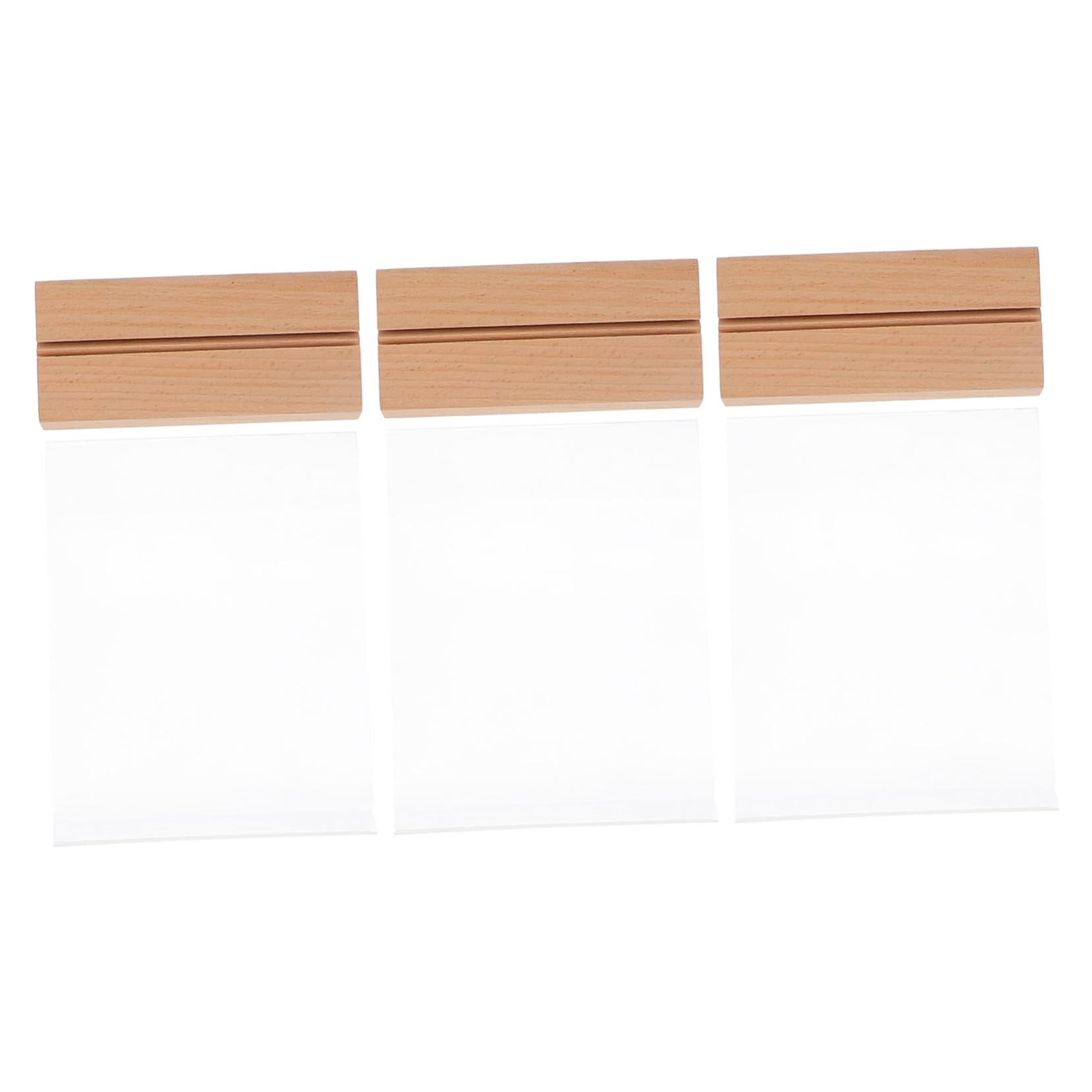 PRETYZOOM Wooden Base Display Holder for Table Menu 3pcs Set Sturdy and Sturdy Stand for Shop and School