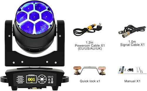 Miniatura 6 de SHEHDS Luces de cabeza móvil RGBW 7X40W, efecto de lavado y zoom LED RGBW, control DMX512 ideal para club, discoteca, escenario, conciertos