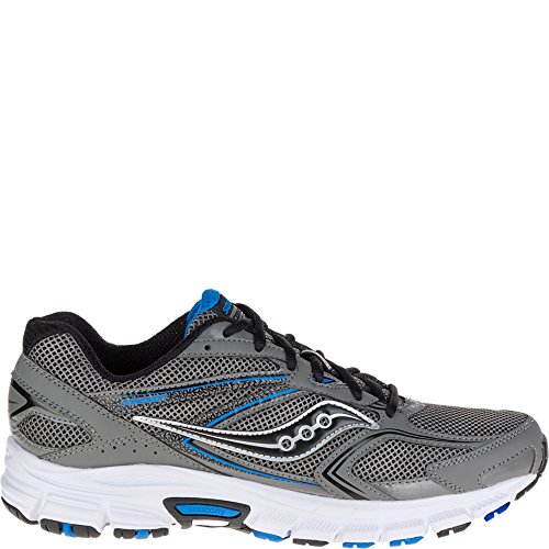 Saucony Men's Cohesion 9 Running Shoe, Grey/Black/Royal, 8.5 M US