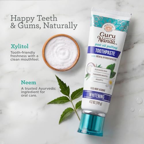 Image of GuruNanda Hydroxyapatite Toothpaste with Neem, SLS & Fluoride Free, 4.2oz