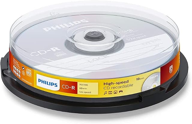 Philips CR7D5 NB10/00 CD-R Blank Discs 80 Min 52x 700MB 10er Spindel